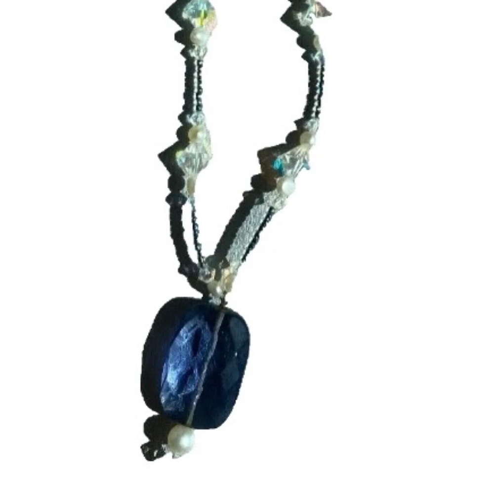 Swarovski Crystal Necklace Blue Stone